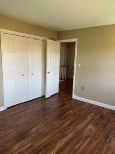 Bathroom floor and closets