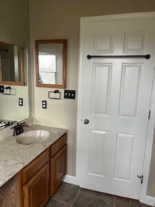 Bathroom remodel sink door mirror