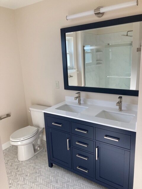 Bathroom remodel toilet sink cabinet