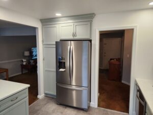 Room remodel with custom woodwork and built-ins (kitchen)